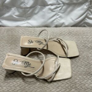 So Me Women's Beige Strappy Heels